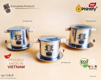 Stainless Steel Phin Filter: Vietnamese Coffee Maker with Wooden Handle