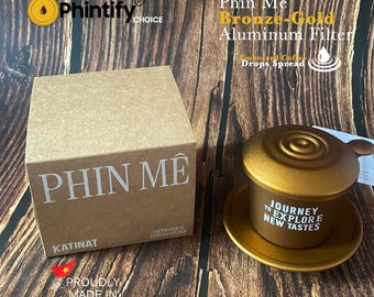 Phintify Choice - Katinat Phin - Embossed Coffee Drops Spread - Bronze-Gold Aluminum