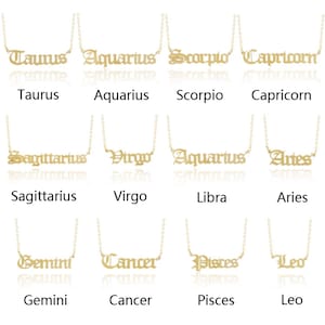 Gold Zodiac Necklace/ Zodiac Sign Chain/ Horoscope Chain/ Sign Necklace/Astrological Sign/Horoscope Necklace
