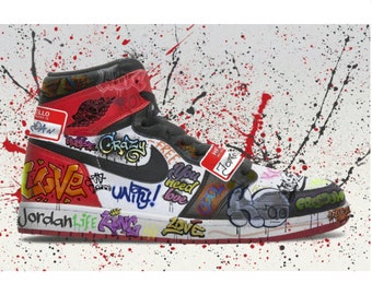 Jordan Sneaker Art | Etsy Jordan Sneaker Art | Etsy