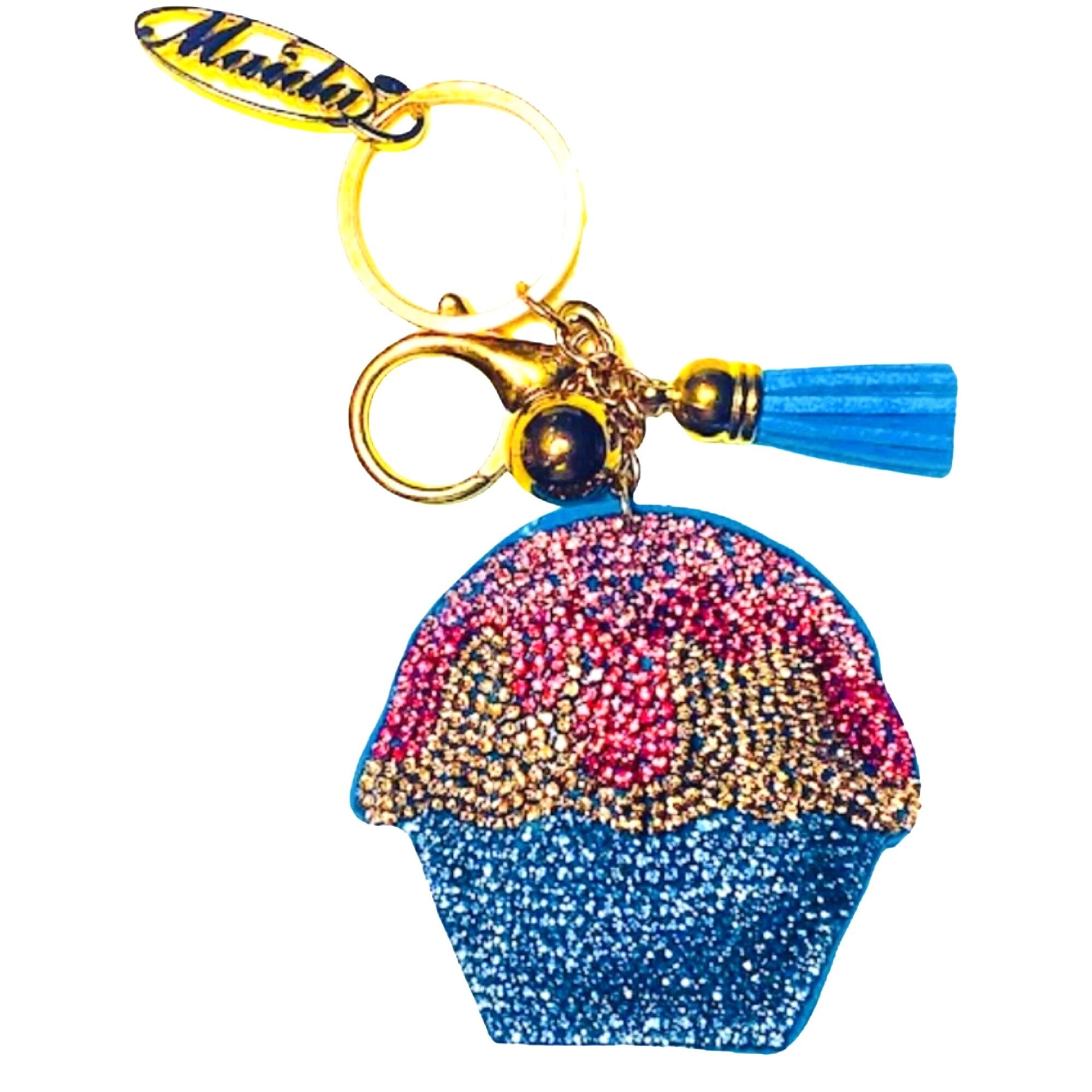 Cupcake Keychain for Women Girls Backpack Keychains Purse Charm Keyfob  Rhinestone Keyring 