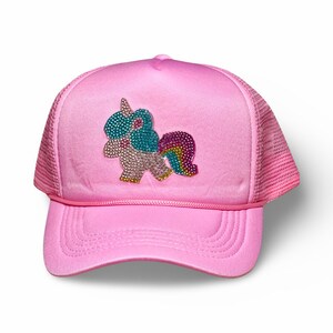 Unicorn Trucker Hat Adult Size Pink Caps