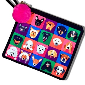 Bolso de mano grande Dog Squares DISEÑO EXCLUSIVO