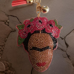Frida Key chain EXCLUSIVE, Backpack Key chain, Purse Bag Charm, Key chain For Women, Cute Key chain, Bling Key ring, Frida, unisex