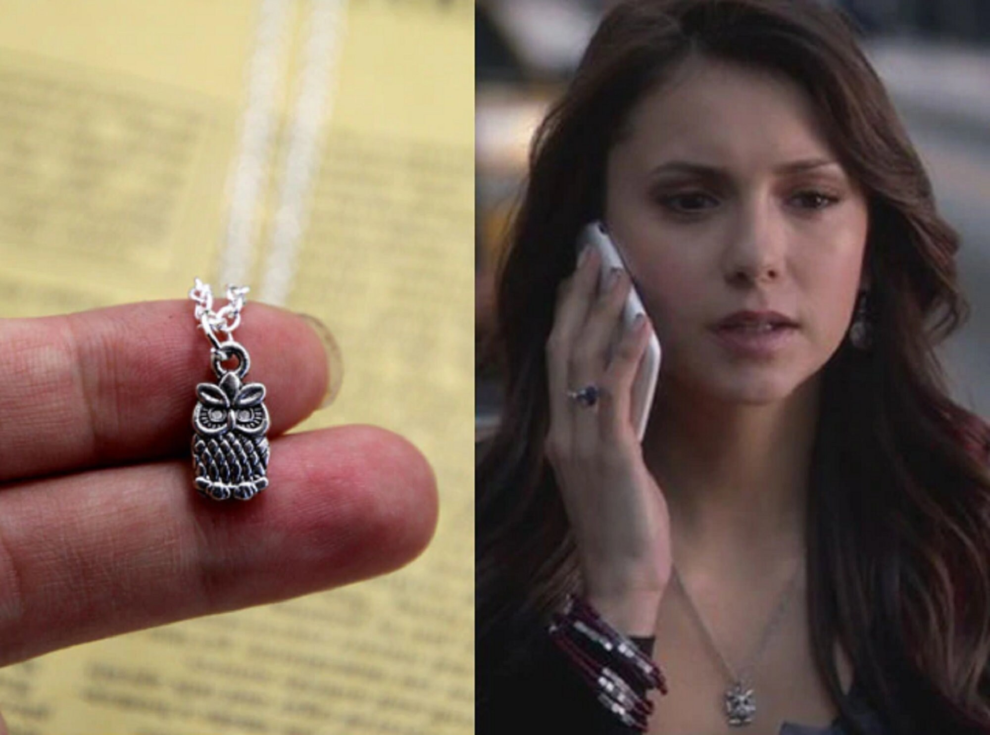 Elena Gilbert Owl Necklace/the Vampire 