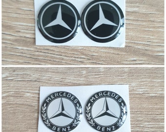 1 Aufkleber Harz Sticker 3D Mercedes AMG 40 mm Silver 