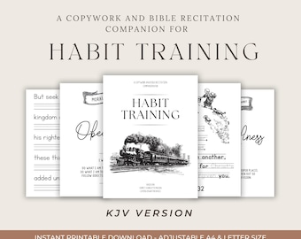 Habit Training - Copywork & Bible Recitation Companion Study (KJV Version)- Charlotte Mason Inspired Homeschool Material
