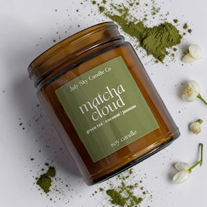 Matcha Cloud Soy Candle | Green Tea, Coconut, Vanilla Fragrance | Hand Poured Home Decor