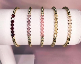 Gold filled kristallen armband