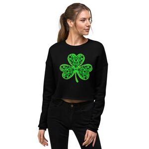 Shamrock Cropped Sweatshirt St Patricks Day Crop top | Etsy