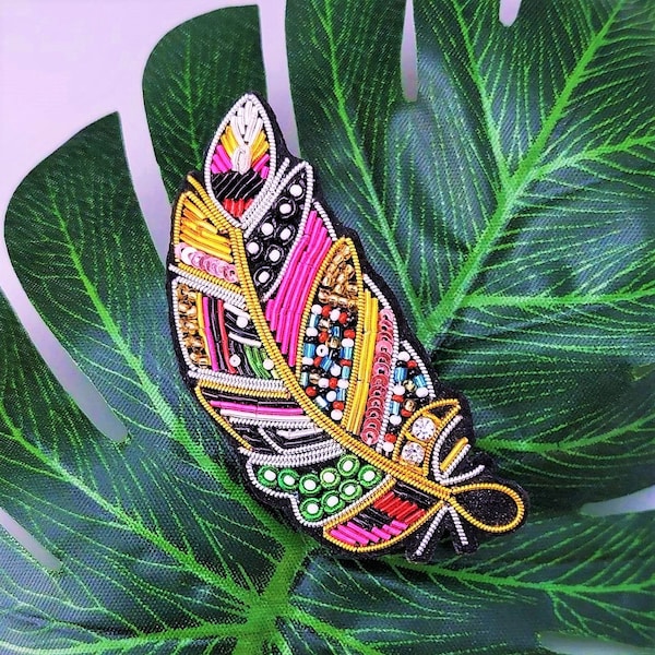 Feather Brooch Pin Etsy UK