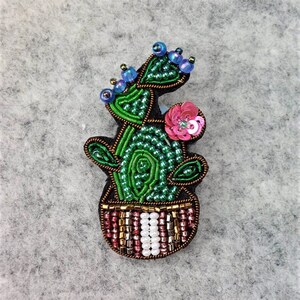 Carnival Cactus Handmade Embroidery Brooch