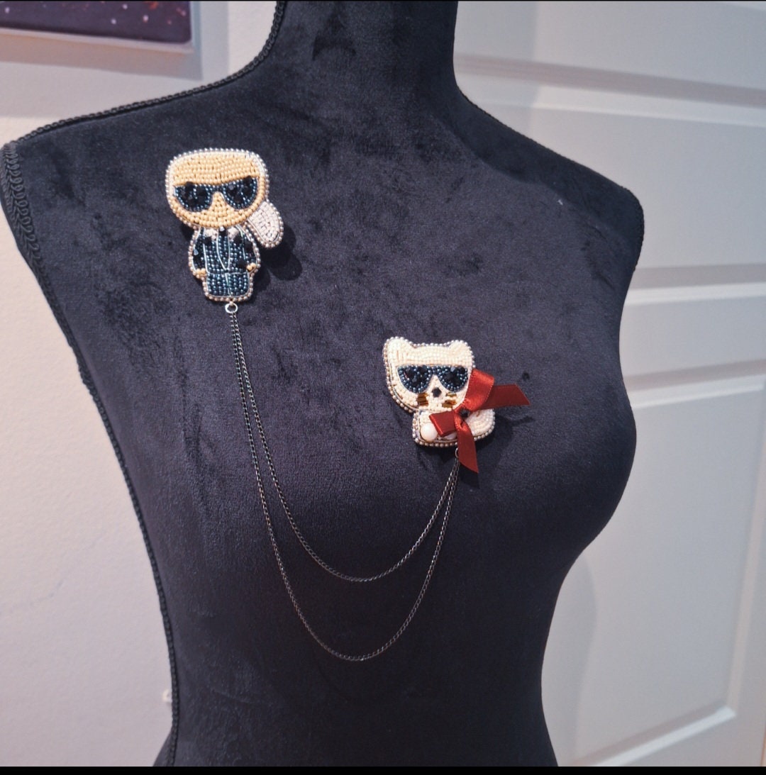 Karl Lagerfeld Brooch - Etsy