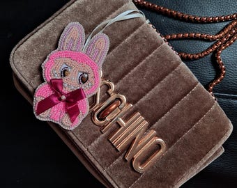 Labubu inspired key chain, monster key chain, cute animal monster key chain, monster accessories, beaded animal key chain, bunny bag charm