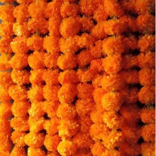 Marigold flowers sale on - Genda Phool Toran for Decorations - marigold artificiall flowers hanging  Ladi for diwali,Christmas, wedding