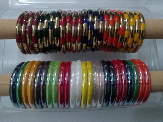 48 multicolor glass kada sets plain glossy finish and half golden glossy kada sets wedding bangles bridal bangles gift for her