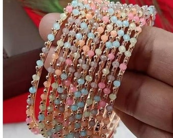 Perlen Armreifen - Braut Armreifen - drei Farben Perlen vergoldet Armreifen - Frauen Armreife - Mädchen Armreif - Indischer Armreif