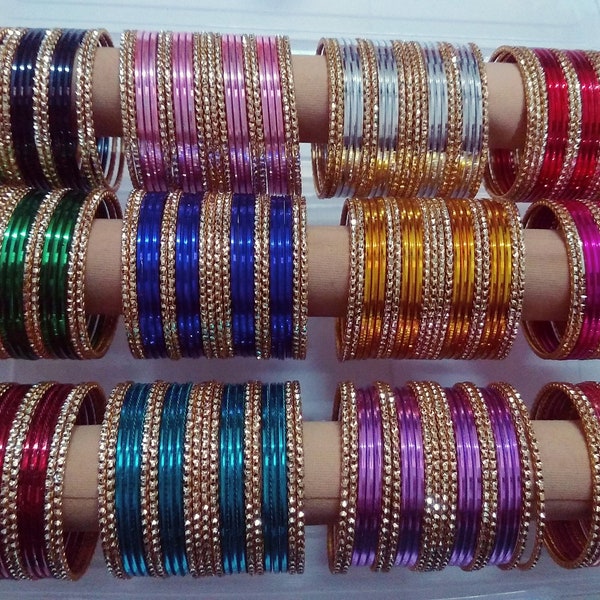 Kids shiny metal bangles - shiny metal bangles - colourful kids bangles - baby girls bangles - gift for her