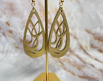 Wooden, Laser Cut, Earrings