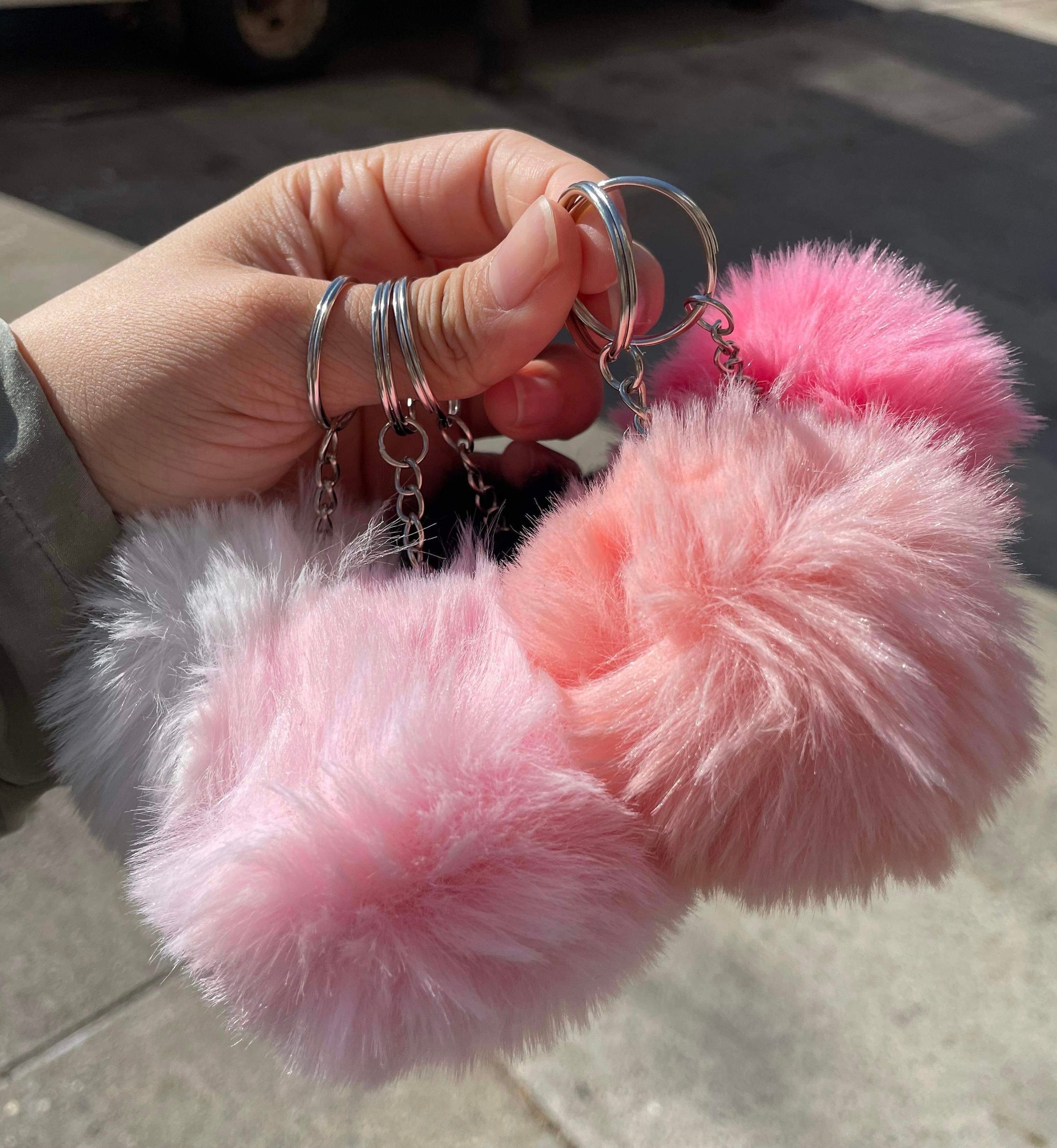1pc Knitted Rainbow Pom Pom Decor Keychain Cute Fluffy Keyring Customizable  Bag Accessory Phone Pendant Car Ornament, Check Out Today's Deals Now