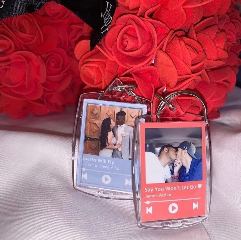 Custom Song Keychain Photo Keychain Plaque Personalized Etsy