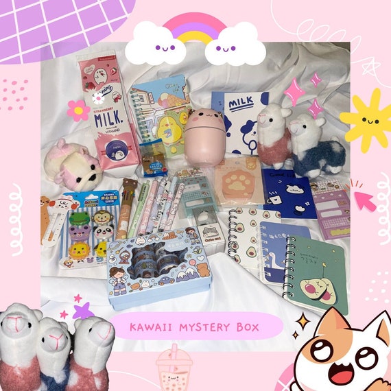 Boîte mystère kawaii, papeterie kawaii, fournitures surprise, peluche,  mignon, autocollants, machine à griffes, cadeau pour elle, saint valentin,  livraison le lendemain -  France