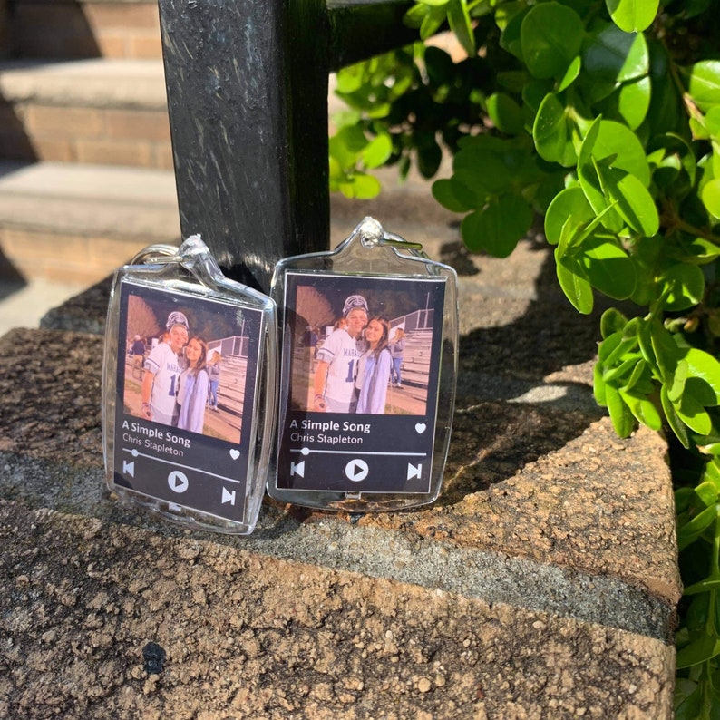 Custom Song Keychain Photo Keychain Plaque Personalized Etsy