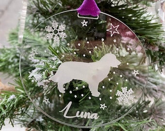 Personalised Pet Christmas Decoration, Pet Christmas Bauble, Dog Xmas Tree Decoration, Cat Christmas Bauble, Custom Pet Gift, Horse Bauble