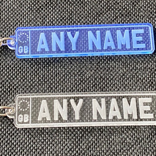 Personalised Name Number Plate Keyring Custom 3D Printed Car Etsy UK