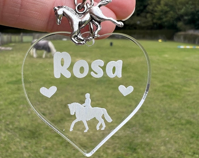 Horse Keyring Personalised, Horse Charm Keyring, Horse Gift, Pony Keychain, Horse Key Chain, Horse Rider, Custom Equestrian Gift, Pony Gift