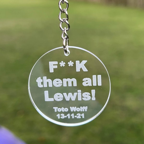 Lewis Hamilton Keyring, Gift for Formula One Fan, Lewis Hamilton Keychain, Lewis Hamilton Gift, F1 Fan Gift