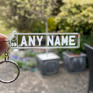 Personalised Number Plate Keyring - Laser Engraved - Custom Name - Personalised Keychain - Any Name Or Word Various Colours - UK Reg Plate