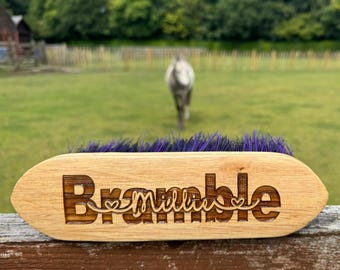 Personalised Horse Flick Brush: Engraved Equestrian Gift