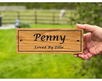 Personalised Stable Door Plaque, Solid Oak, Choice of Font, Stable Door Sign, Custom Horse Name Plate, Equestrian Plaque, Pony Name Plaque