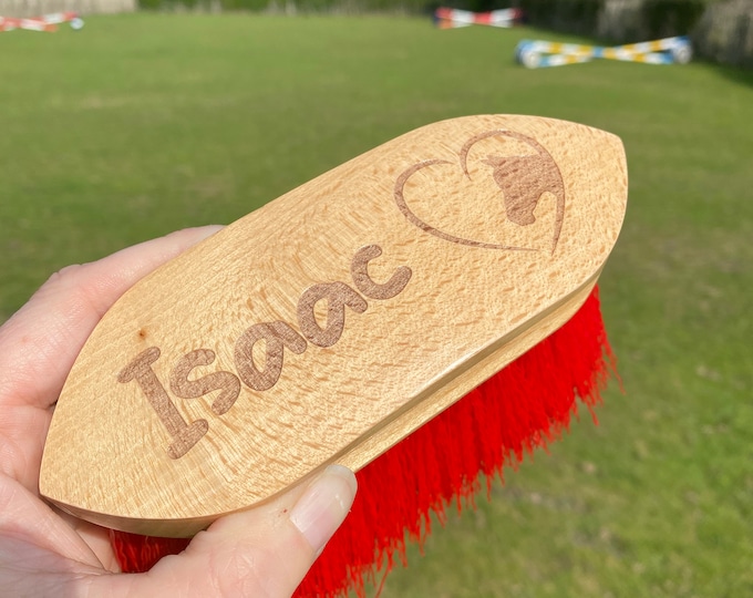 Personalised Small Horse Dandy Brush, Horse Gift for a Child, Childrens Grooming Kit, Equestrian Gift, Horse Tack, Custom Horse Gift