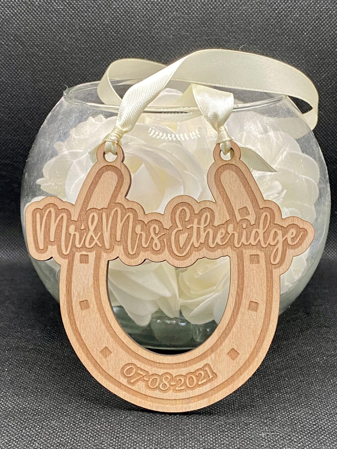 Herradura personalizada de la boda de la buena suerte, decoración de la
