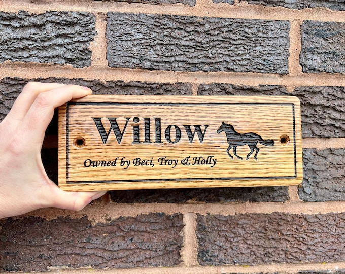 Stable Door Sign, Stable Name Plate, Stable Plaque, Horse Name Plate, Horse Gift, Horse Stable Sign, Stable Door Signs, Horse Stall Sign