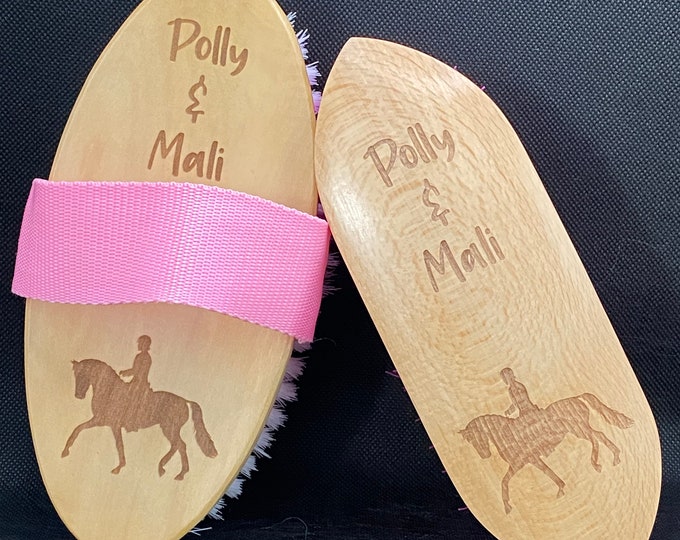 Personalised Grooming Brush set - Body Brush and Dandy Brush  - Dressage themed