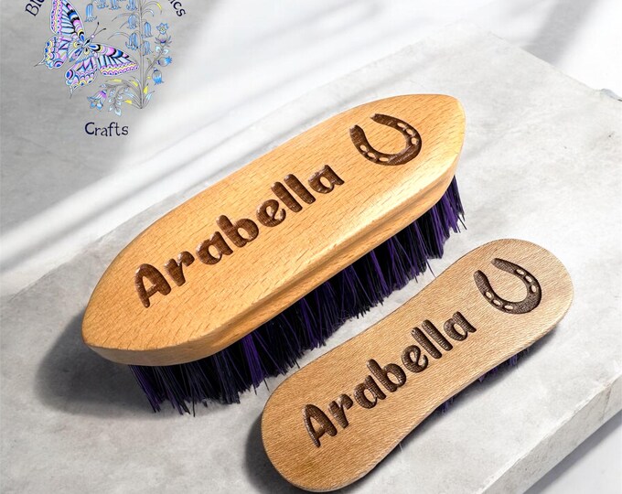 Personalised Horse & Pony Grooming Small Dandy Brush - Perfect for small hands