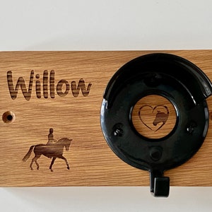 Personalised Bridle Hook Solid Oak, Choice of Design, Bridle Holder, Bridle Rack, Custom Horse Tack, Equestrian Gift, Horse Gift, Pony Gift image 4