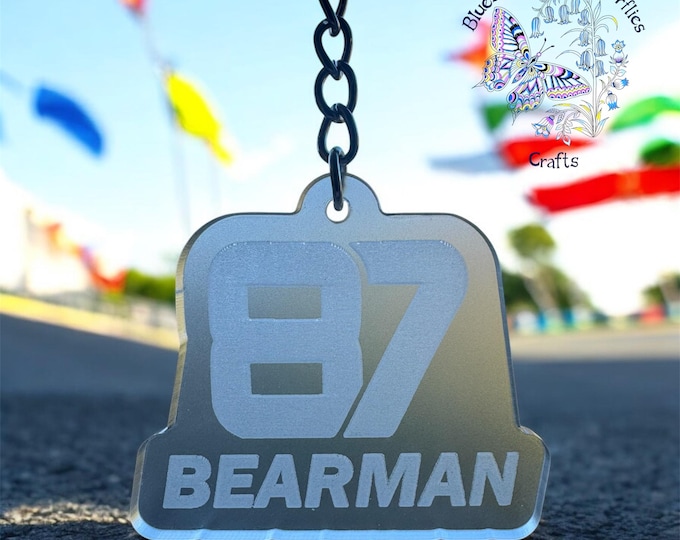 Ollie Bearman Keyring, Oliver Bearman 87 Engraved Keychain, Gift for Formula One Fan, F1 Fan Gift, F1 Gifts for Girls, F1 Gifts for him
