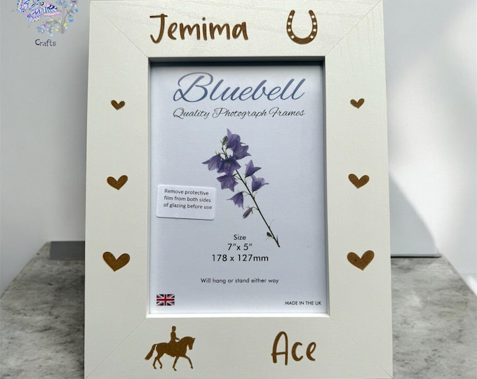 Personalised Horse Photo Frame, Horse Frame, Horse Gift, Pony Gift, Equestrian Gift, Horse Keepsake, Custom Horse Riding, Wooden Photo Frame