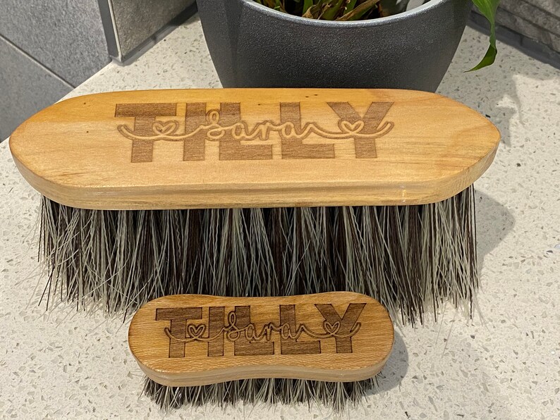 Personalised Horse Brush Set Flick & Face Brushes Etsy