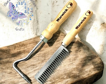 Personalised Horse Mane & Tail Comb and Hoof Pick Set, Horse Gift, Equestrian Gift, Custom Horse Gift, Grooming Kit, Mane Comb, Hoof Pick