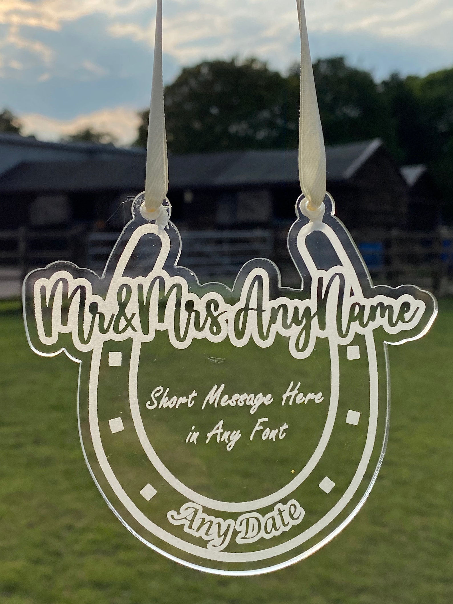 Personalised Lucky Horseshoe Wedding Gift With Custom Message Etsy UK
