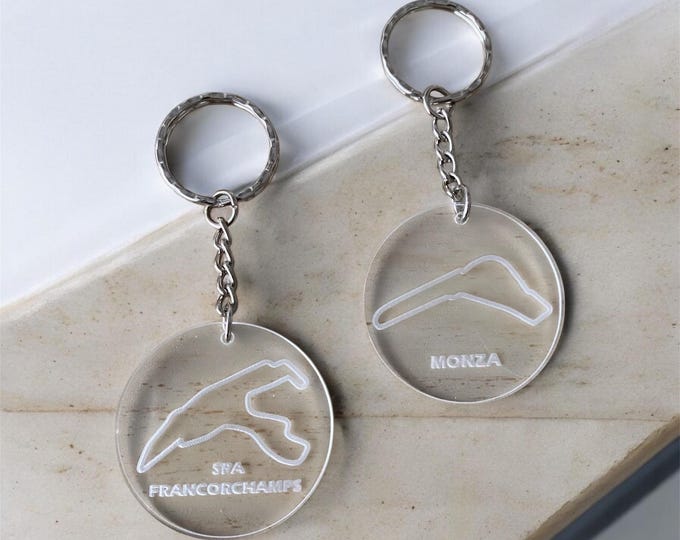 Race Circuit Keyring, Race Track Keychain, F1 Keyring, Motorsport Gift, Motorsport Keyring, F1 Gift, Moto GP Gift, Monaco, Monza, Spa F1