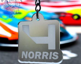 Lando Norris Keyring, Lando 4 Keychain, LN4, Gift For Formula One Fan, F1 for Girls, F1 Gifts for him, McLaren, F1 Racing Fan. Lando Merch