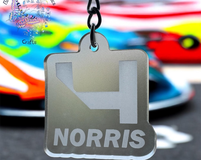 Lando Norris Keyring, Lando 4 Keychain, LN4, Gift For Formula One Fan, F1 for Girls, F1 Gifts for him, McLaren, F1 Racing Fan. Lando Merch