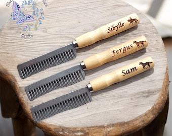 Personalised Horse Mane Comb, Horse Gift, Pony Gift, Equestrian Gift, Mane Brush, Tail Comb, Custom Horse Gift, Grooming Kit, Pony Mad Gift