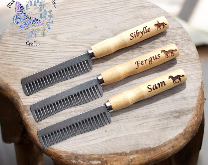 Personalised Horse Mane Comb, Horse Gift, Pony Gift, Equestrian Gift, Mane Brush, Tail Comb, Custom Horse Gift, Grooming Kit, Pony Mad Gift